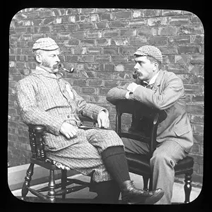 Whiskers: Two men sitting smoking their pipes