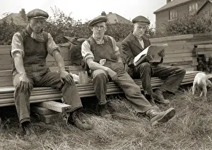 Workmates: Three men taking a break