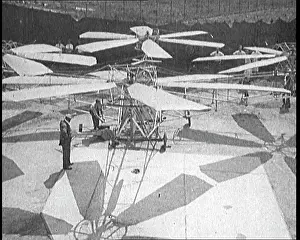 Contraptions: Men Testing Early Helicopter Style Contraptions