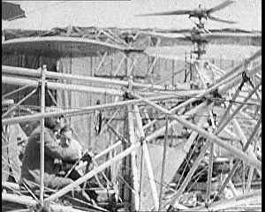 Contraptions: Men Testing Early Helicopter Style Contraptions