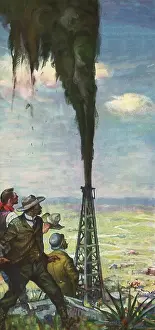 Spouts: Men Watch Oil Gusher