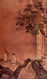 1200s: Men Watching Waterfall