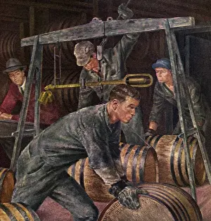 Weighed: Men Weighing Barrels