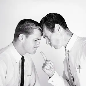 Crr001: Two Men in White Shirts and Neckties Forehead