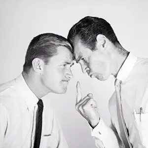 Crr001: Two Men in White Shirts and Neckties Forehead