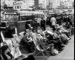 Deckchairs: Men and Women Sitting in Deckchairs on the