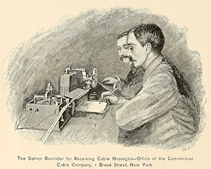 Siphon: Men working at a Siphon recorder for receiving ?