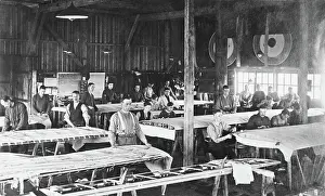 Eglf: Men Working on Wing in the Fabric Covering Workshop at t?
