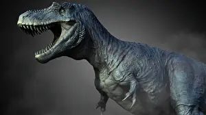 Claw: A menacing Albertosaurus dinosaur, with mouth open
