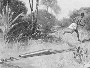 Mendi: Mendi Expedition. The native method of firing a cannon