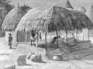 Mendi: Mendi expedition, Sierra Leone. Palaver hut used as mess
