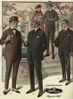 Woolens: Men's conservative single-breasted suits from the 1920s