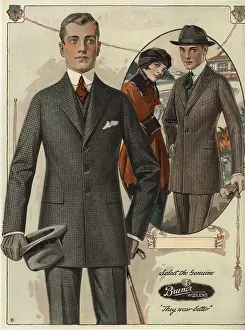 Woolens: Men's conservative single-breasted suits from the 1920s