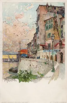 Lampost: Menton, France - Waterfront Scene