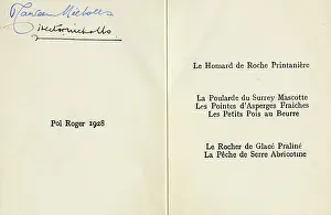 Claridges: Menu Card for Claridge's Restaurant