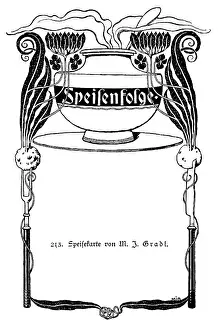 Menus: menu, cover sheet, design, circa 1900