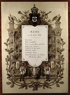 Gardes: Menu for the dinner at the Prussian court