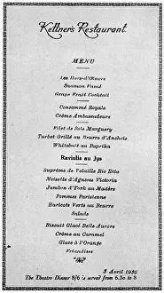 Kettners: Menu for Kettner's restaurant