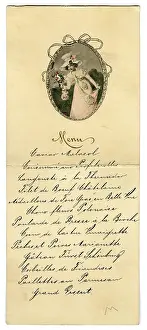 Menus: Menu for Max Oppenheim, Helene Reitzenstein