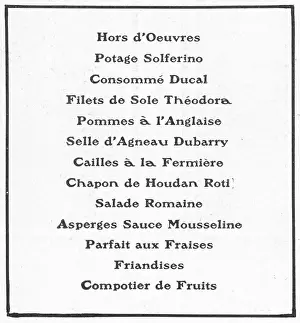 Menus: Menu from the Savoy salle ? manger