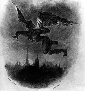 Mephistopheles: Mephistopheles in the air by Delacroix