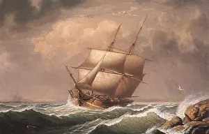 Fitz: Merchant Brig under Reefed Topsails