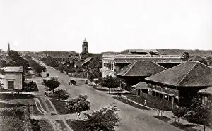Rangoon: Merchant Street, Rangoon, Burma, circa 1880 (Myanmar)