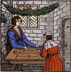 Calculating: Merchant Using Abacus, 16th Century