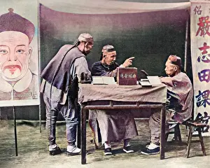 Negotiating: Merchants at a table, China