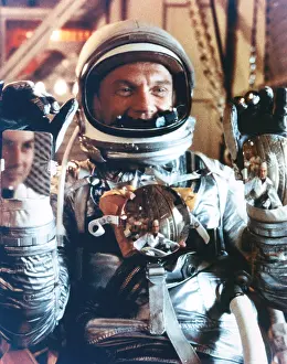 Pre Launch: Mercury astronaut John Glenn