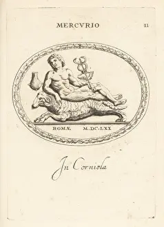 Abraham Blooteling: Mercury with his caduceus riding a ram