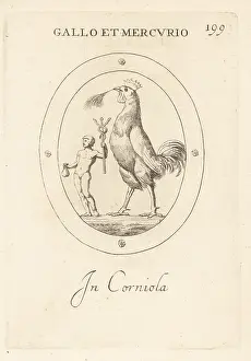 Caduceus: Mercury with his sacred bird, a rooster