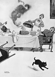 Mealtime: A Mere Matter of Form by Heath Robinson, WW1 cartoon