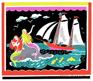 Mermaids: Mermaids greeting Sailors