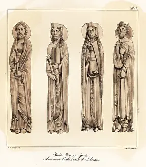 Jamb: Merovingian kings and queens from the jambs of