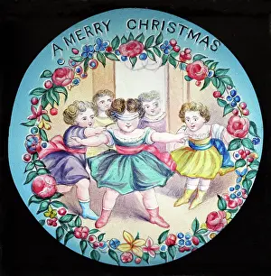 Bluff: A Merry Christmas magic lantern slide, Victorian period