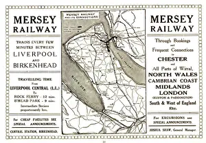 Mersey: Mersey Railway Map, Liverpool and Birkenhead
