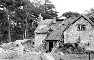 Merthyr: Merthyr Mawr, Rethatching the Old School c1955