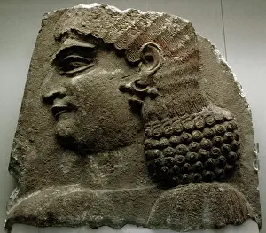 Assyrian: Mesopotamian Art. Assyrian. Relief. Head of a eunuch. Dated