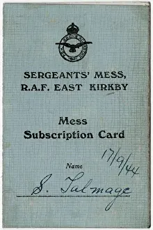 Talmage: Mess card, R.A.F. East Kirkby