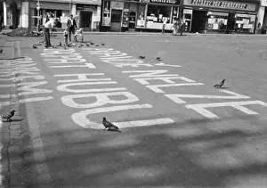 Usti: Message - anti-Soviet slogan - protest - road