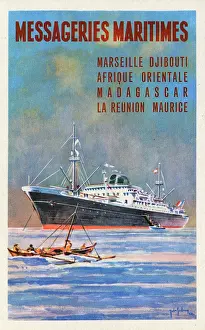 Djibouti: Messageries Maritimes - Promotional postcard
