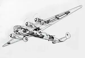 Ambitious: Messerschmitt Me 264 -a cut-away view of this ambitious