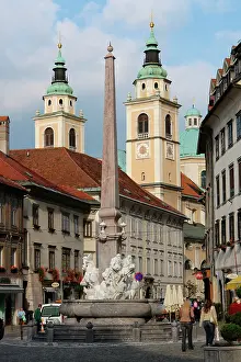 Slovenia: Mestni Square and St Nicholas Cathedral, Ljubljana, Slovenia