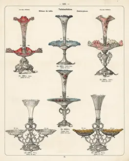 Wurttembergische: Metal and glass centerpiece for the table