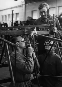 Fusion: Metal workers while welding, 1937