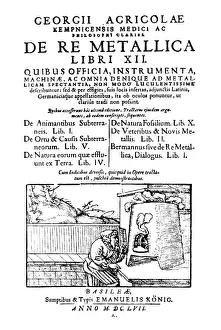 1555: De Re Metallica, Title Page, 16th Century