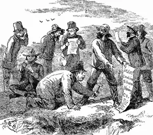 Speculators: metals, gold, caricature about the speculators