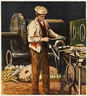 Machining: METALWORKER IN WORKSHOP