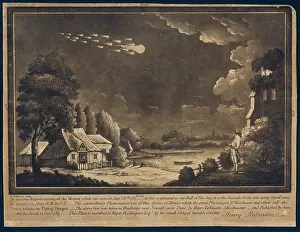 Newark: Meteor fireball engraving